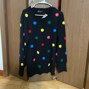 New York & Co sweater black w multi color polka dots, unworn